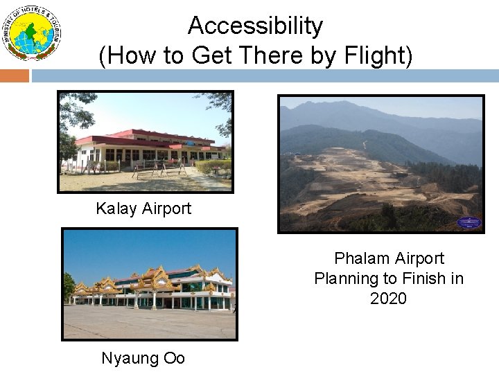 Accessibility (How to Get There by Flight) Kalay Airport Phalam Airport Planning to Finish