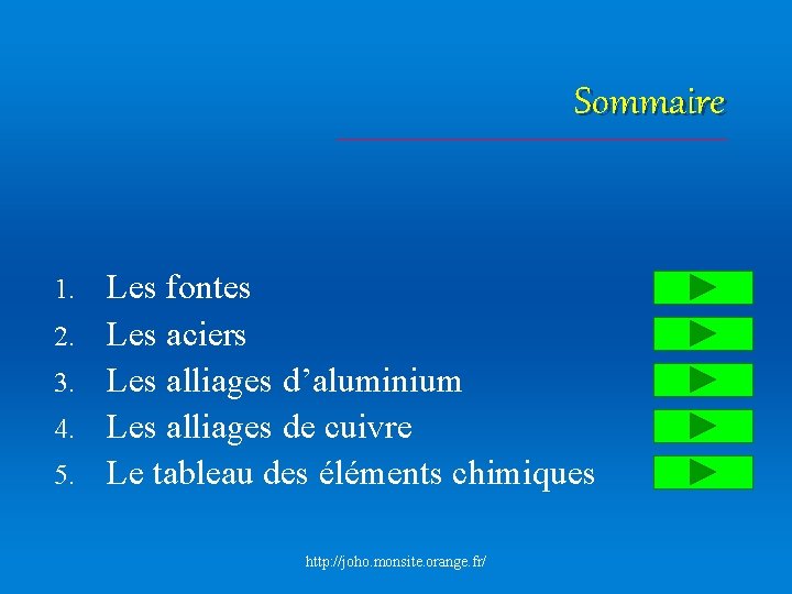 Sommaire 1. 2. 3. 4. 5. Les fontes Les aciers Les alliages d’aluminium Les