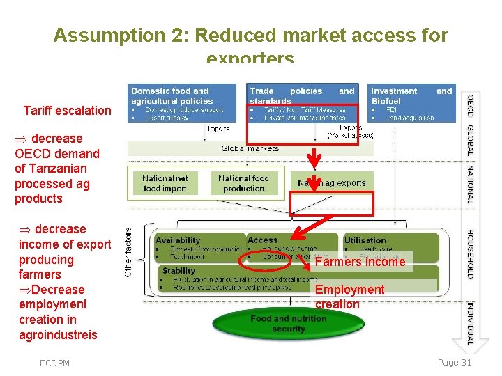 Assumption 2: Reduced market access for exporters Tariff escalation Þ decrease OECD demand of Assumption 2: Reduced market access for exporters Tariff escalation Þ decrease OECD demand of