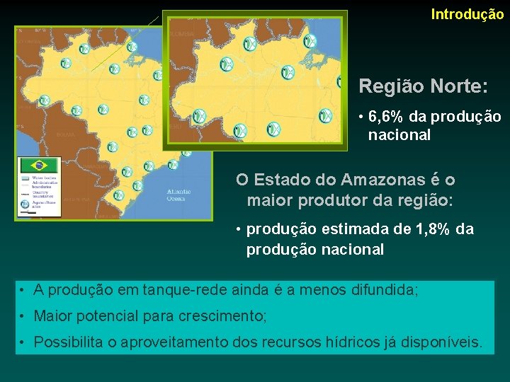 Introdução Região Norte: • 6, 6% da produção nacional O Estado do Amazonas é