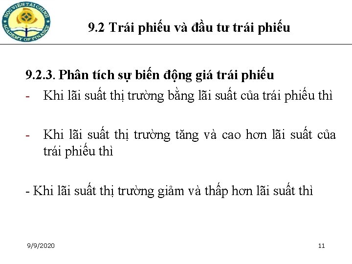 9. 2 Trái phiếu và đầu tư trái phiếu 9. 2. 3. Phân tích