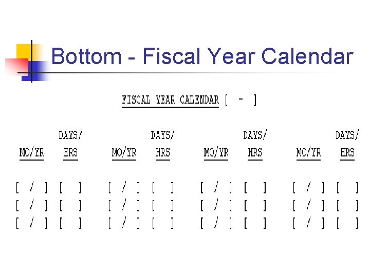 Bottom - Fiscal Year Calendar Bottom - Fiscal Year Calendar