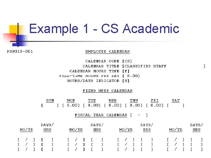 Example 1 - CS Academic 