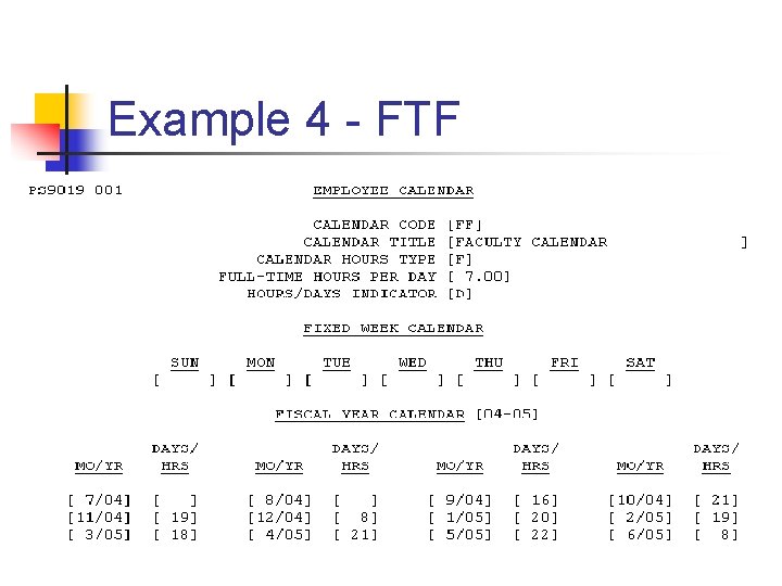 Example 4 - FTF 