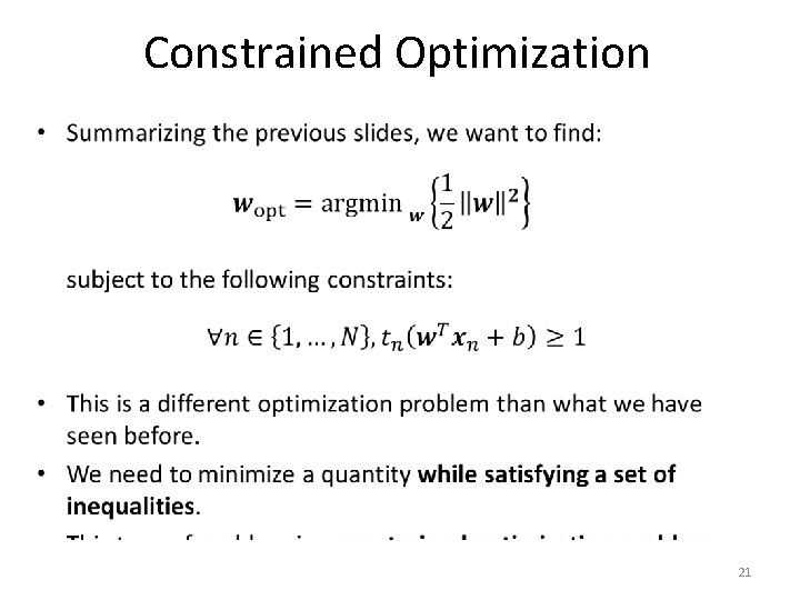 Constrained Optimization • 21 