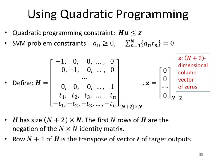 Using Quadratic Programming • 53 