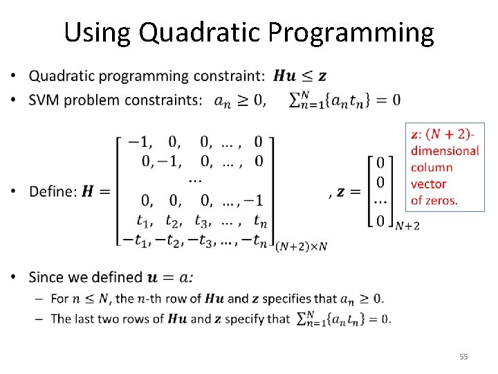 Using Quadratic Programming • 55 