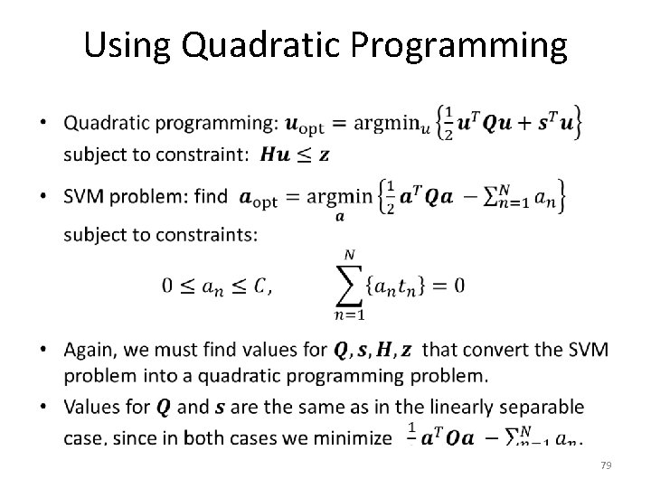 Using Quadratic Programming • 79 
