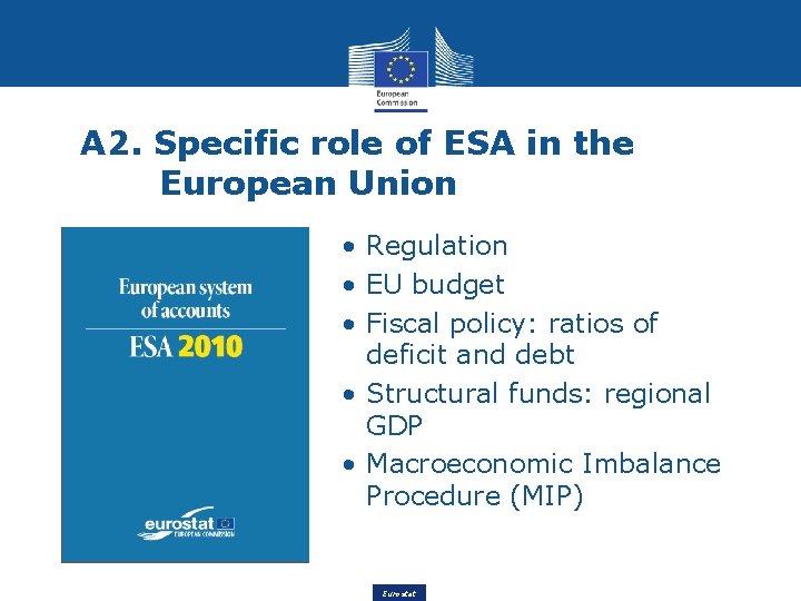 A 2. Specific role of ESA in the European Union • Regulation • EU