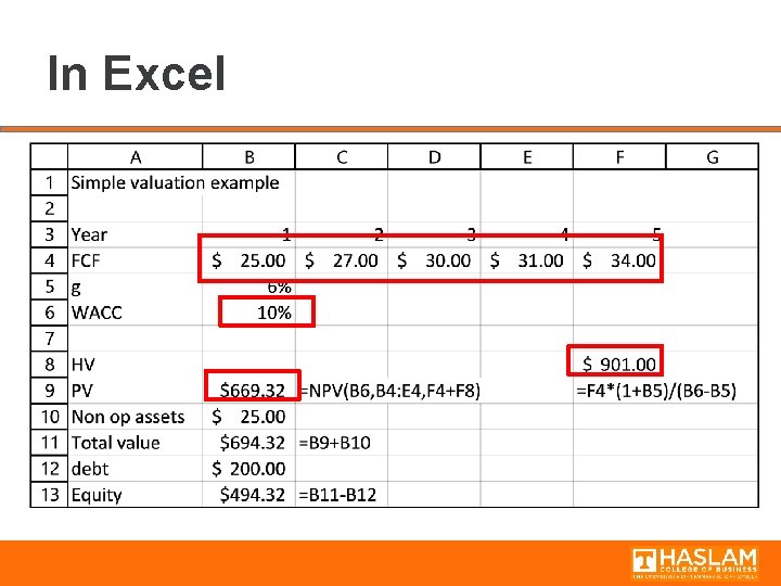 In Excel 