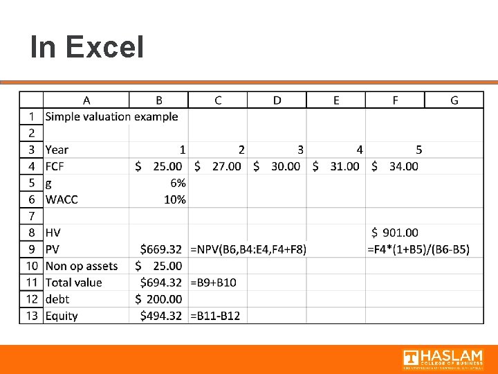 In Excel 