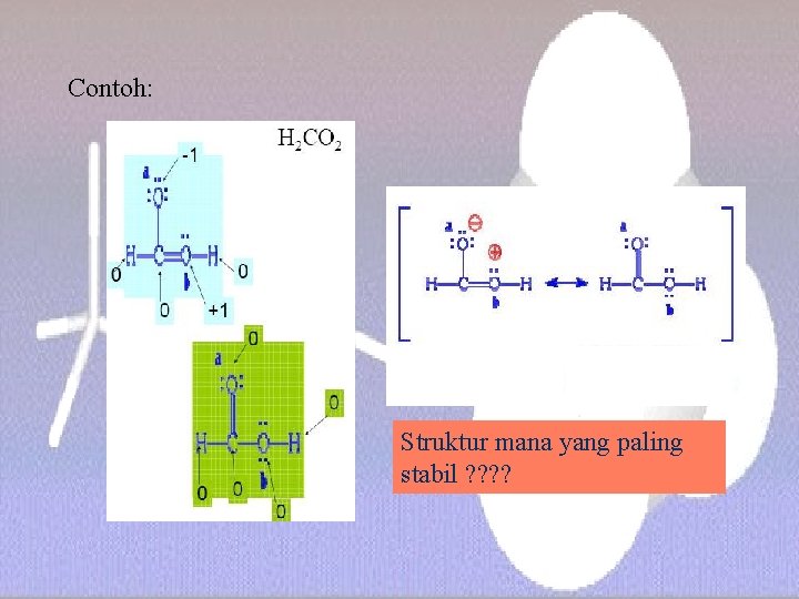 Contoh: Struktur mana yang paling stabil ? ? 
