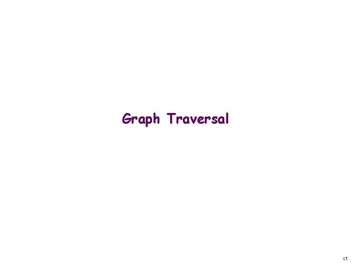 Graph Traversal 15 