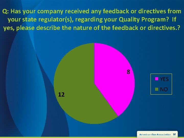 Q: Has your company received any feedback or directives from your state regulator(s), regarding