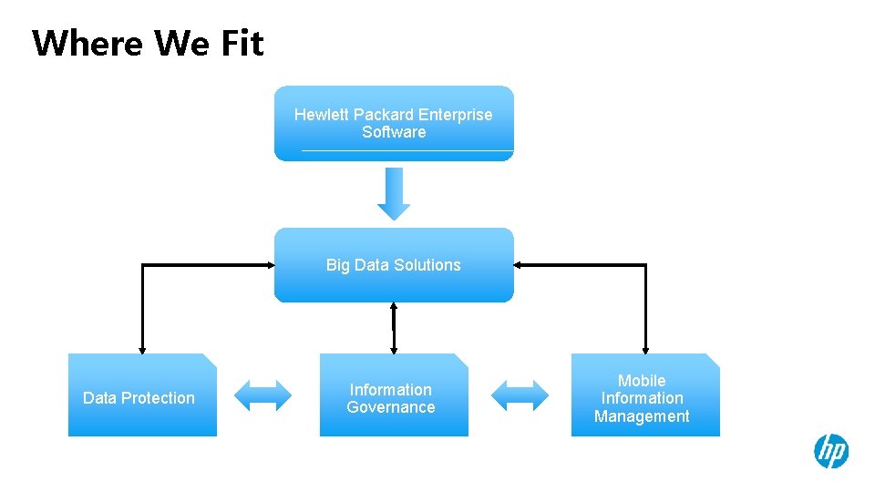 Where We Fit Hewlett Packard Enterprise Software Big Data Solutions Data Protection Information Governance