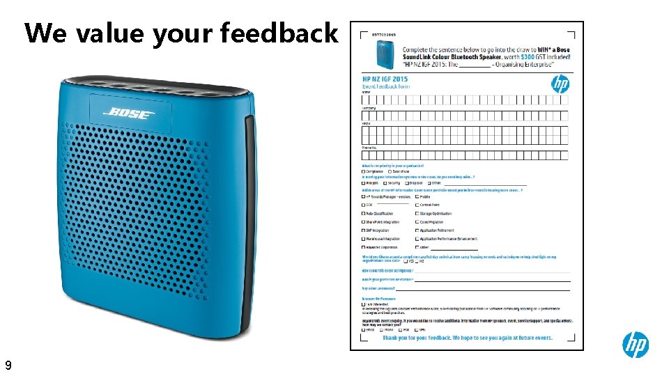 We value your feedback 9 
