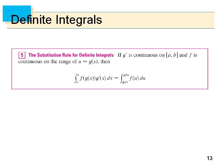 Definite Integrals 13 