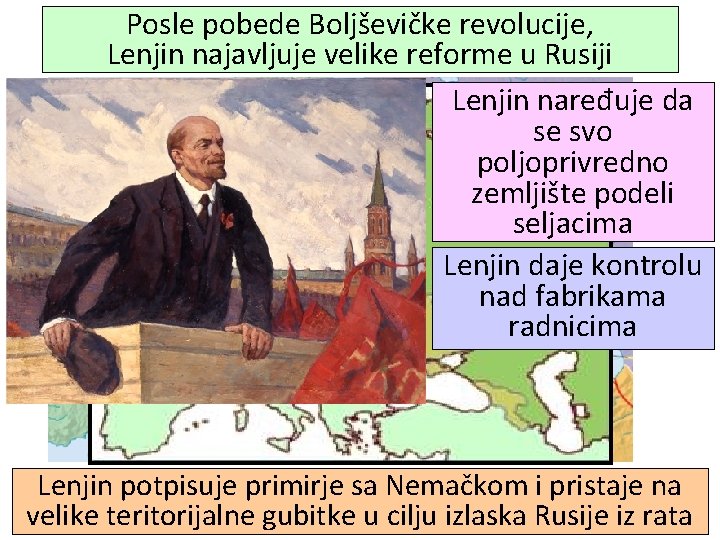 Posle pobede Boljševičke revolucije, Lenjin najavljuje velike reforme u Rusiji Lenjin naređuje da se