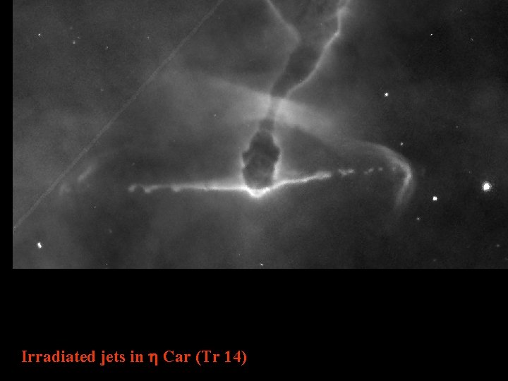 Irradiated jets in h Car (Tr 14) 