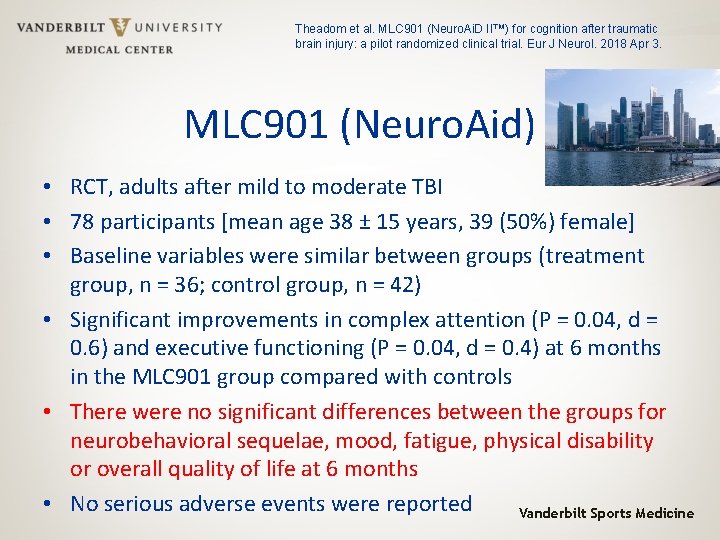 Theadom et al. MLC 901 (Neuro. Ai. D II™) for cognition after traumatic brain