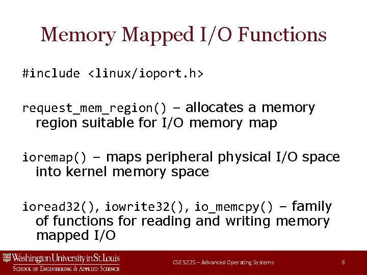 Linux Details Device Drivers David Ferry Chris Gill