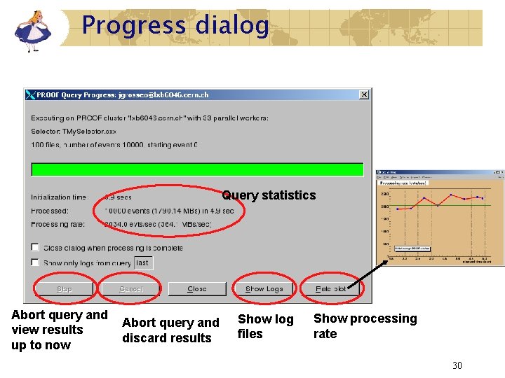 Progress dialog Query statistics Abort query and view results up to now Abort query Progress dialog Query statistics Abort query and view results up to now Abort query