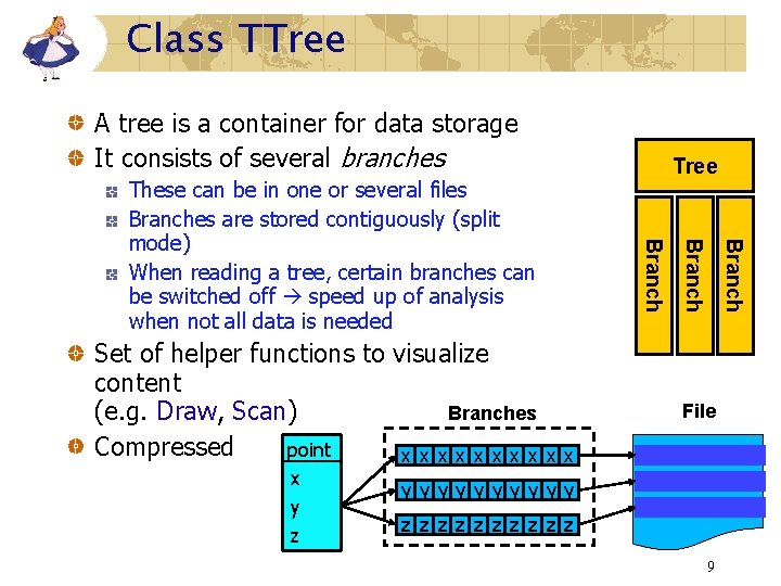 Class TTree A tree is a container for data storage It consists of several Class TTree A tree is a container for data storage It consists of several
