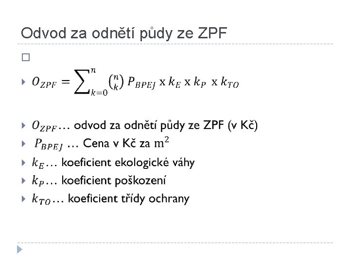 Odvod za odnětí půdy ze ZPF � 