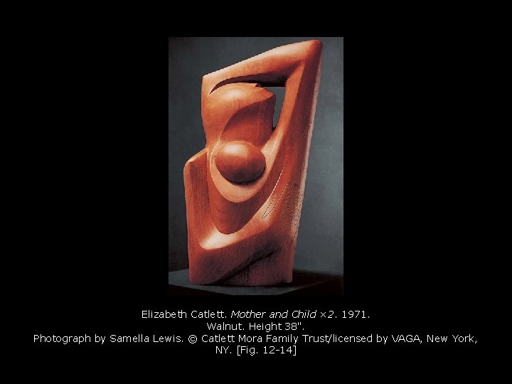 Elizabeth Catlett. Mother and Child × 2. 1971. Walnut. Height 38". Photograph by Samella Elizabeth Catlett. Mother and Child × 2. 1971. Walnut. Height 38". Photograph by Samella