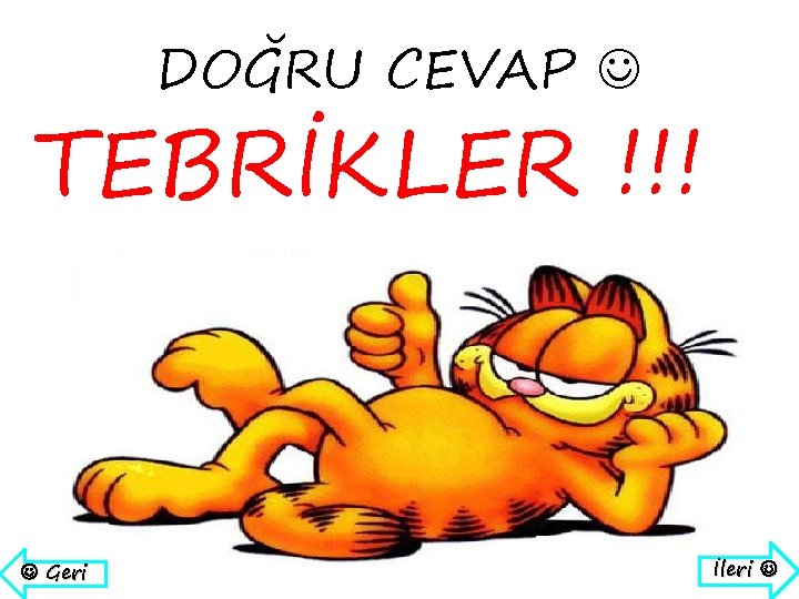 DOĞRU CEVAP TEBRİKLER !!! Geri İleri 