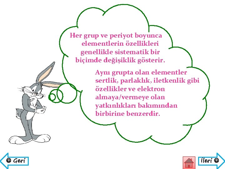 Her grup ve periyot boyunca elementlerin özellikleri genellikle sistematik bir biçimde değişiklik gösterir. Aynı