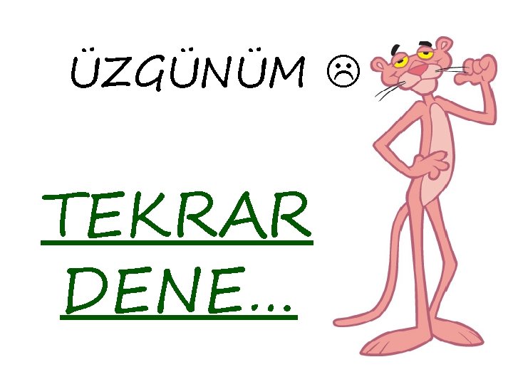 ÜZGÜNÜM TEKRAR DENE… 
