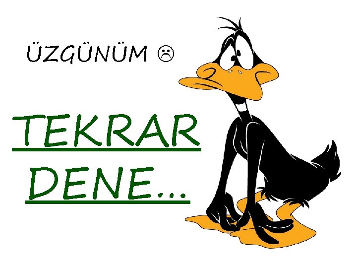 ÜZGÜNÜM TEKRAR DENE… 