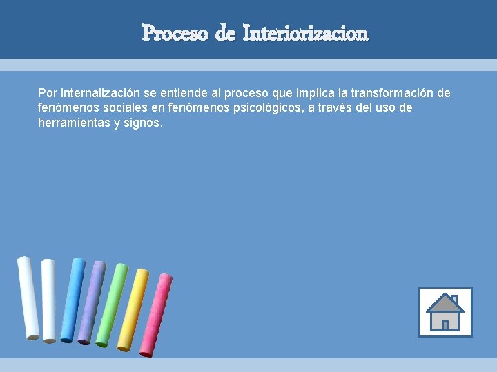 Proceso de Interiorizacion Por internalización se entiende al proceso que implica la transformación de Proceso de Interiorizacion Por internalización se entiende al proceso que implica la transformación de