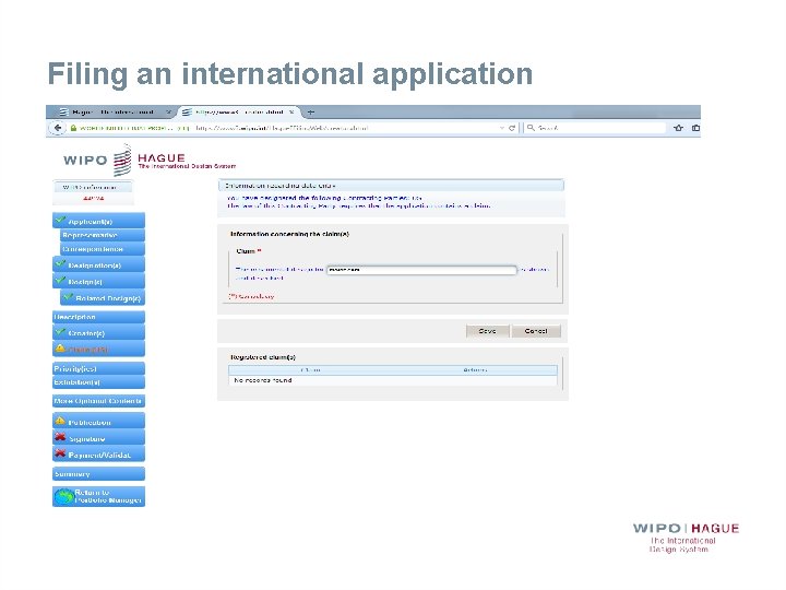 Filing an international application 