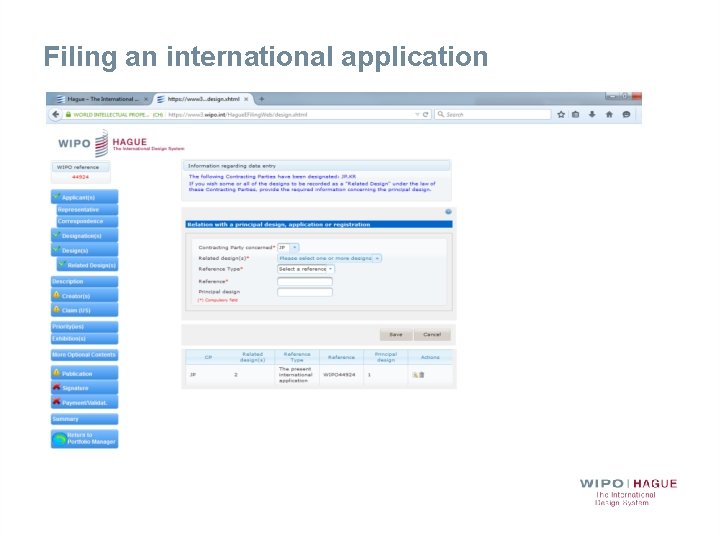 Filing an international application 