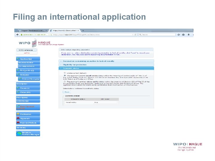 Filing an international application 