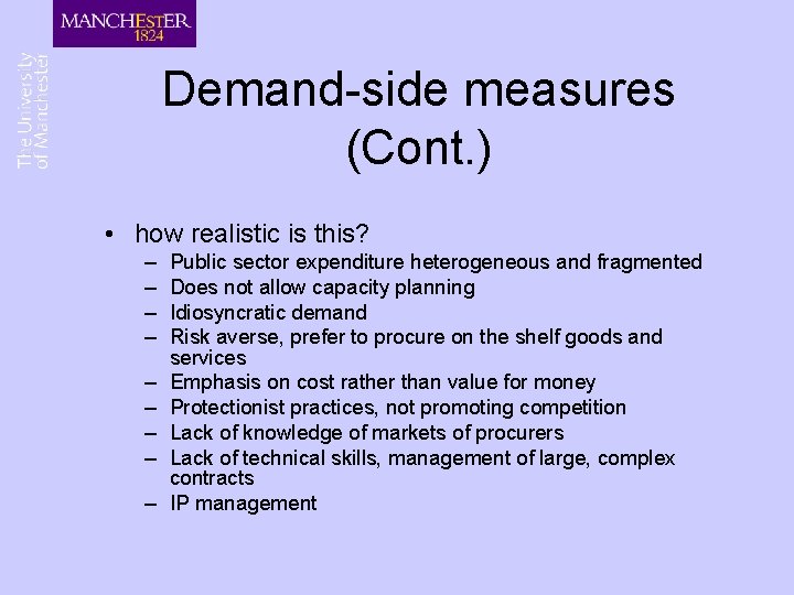 Demand-side measures (Cont. ) • how realistic is this? – – – – – Demand-side measures (Cont. ) • how realistic is this? – – – – –