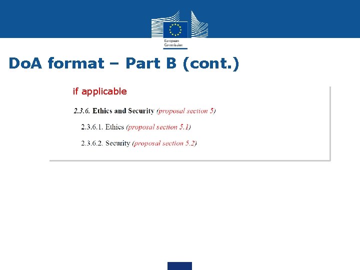 Do. A format – Part B (cont. ) if applicable 