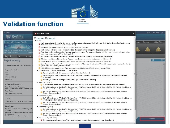 Validation function 