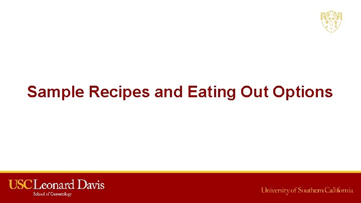  Sample Recipes and Eating Out Options 