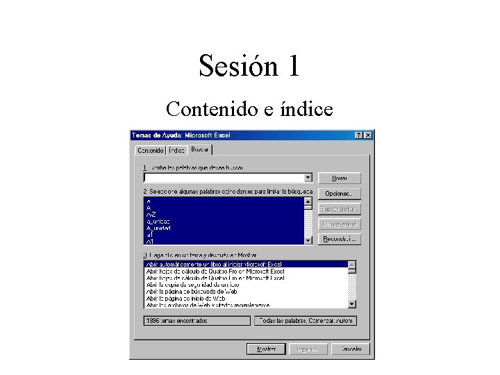 Sesión 1 Contenido e índice 