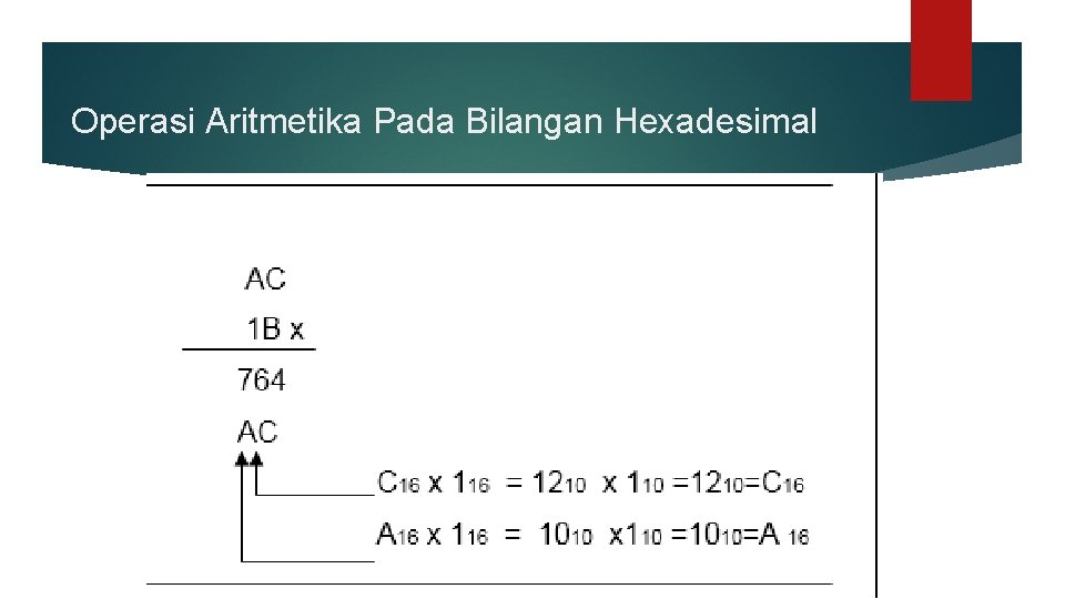 Operasi Aritmetika Pada Bilangan Hexadesimal 