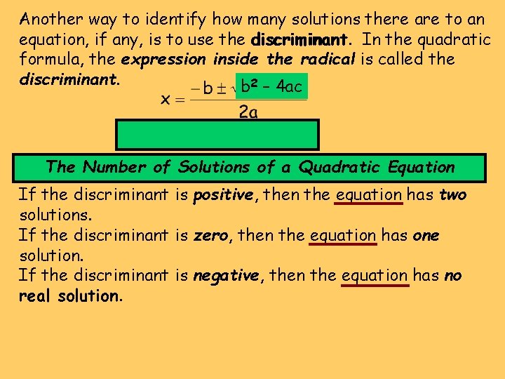 Another way to identify how many solutions there are to an equation, if any, Another way to identify how many solutions there are to an equation, if any,