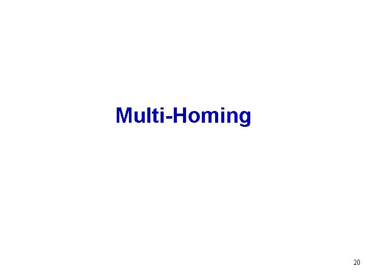 Multi-Homing 20 