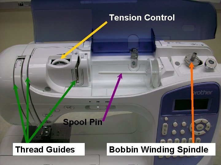 Tension Control Spool Pin Thread Guides Bobbin Winding Spindle 