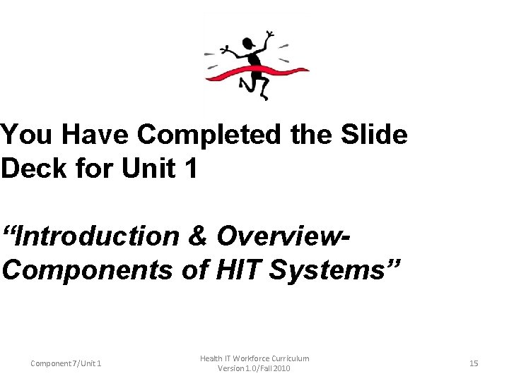 You Have Completed the Slide Deck for Unit 1 “Introduction & Overview. Components of