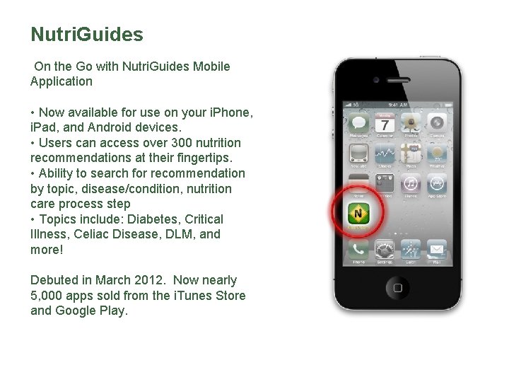 Nutri. Guides On the Go with Nutri. Guides Mobile Application • Now available for