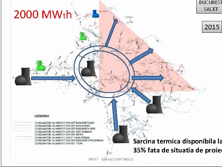 BUCUREST SACET 2000 MWth 2015 Sarcina termica disponibila la 35% fata de situatia de