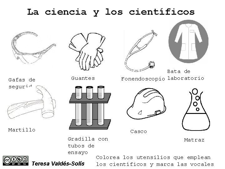 La ciencia y los científicos Gafas de seguridad Martillo Guantes Bata de Fonendoscopio laboratorio